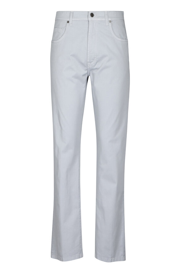 Cesare Attolini Gray Cotton Stretch Five Pocket Pant