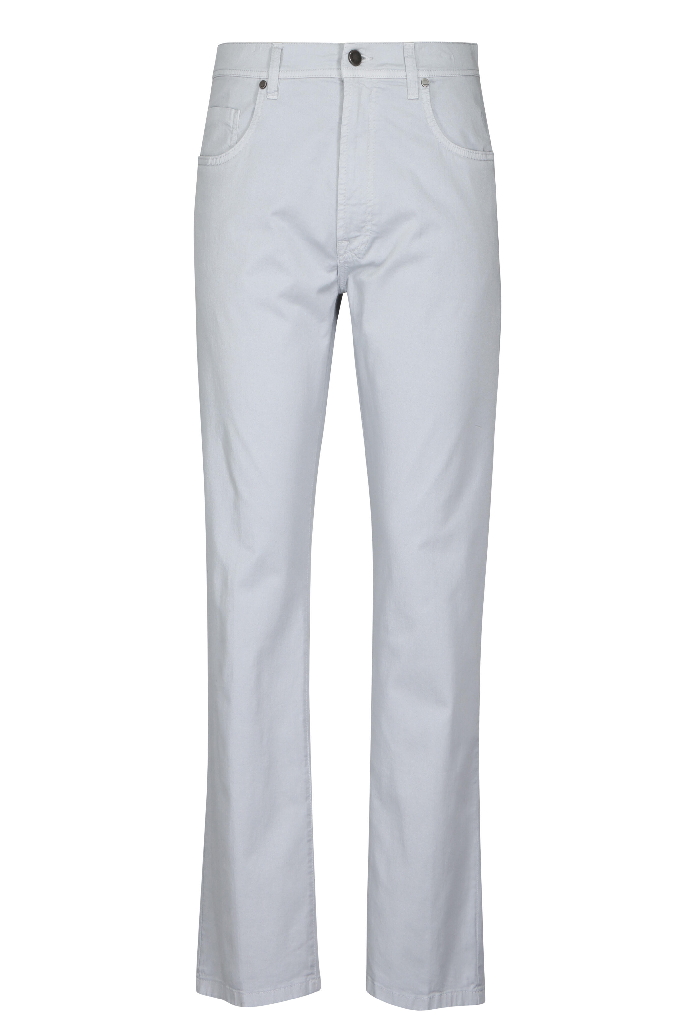 Cesare Attolini - Gray Cotton Stretch Five Pocket Pant