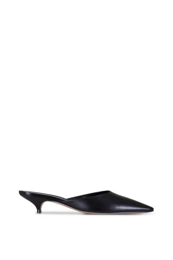 The Row Liisa Black Leather Kitten Mule, 25mm - view 2