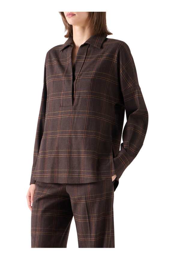 Akris Punto Espresso Spread Collar Blouse - view 4