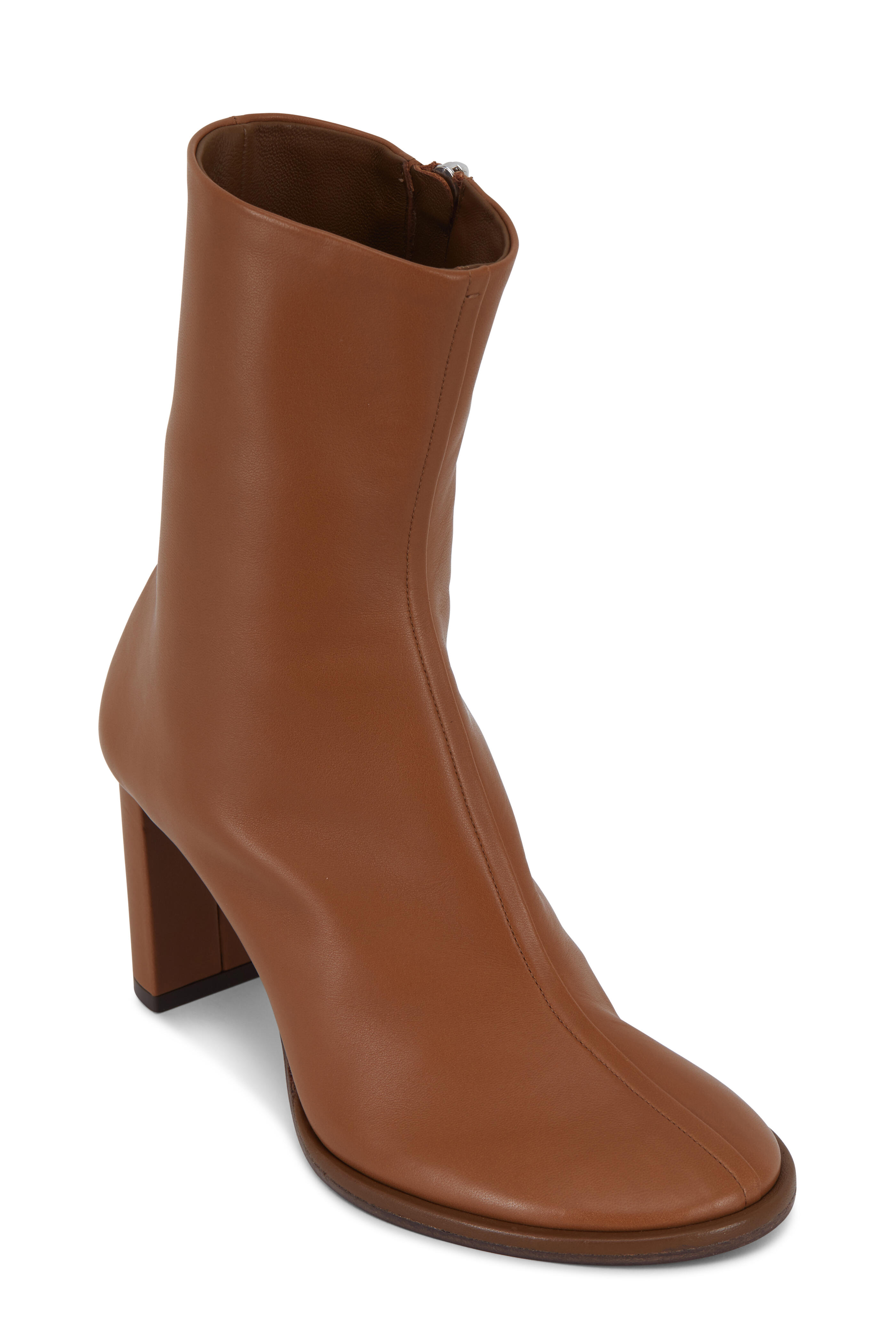 The Row Teatime Fawn Leather Side Zip Boot 85mm