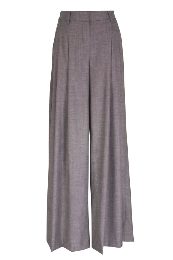 TWP New Didi Taupe Plaid Wide Leg Pant