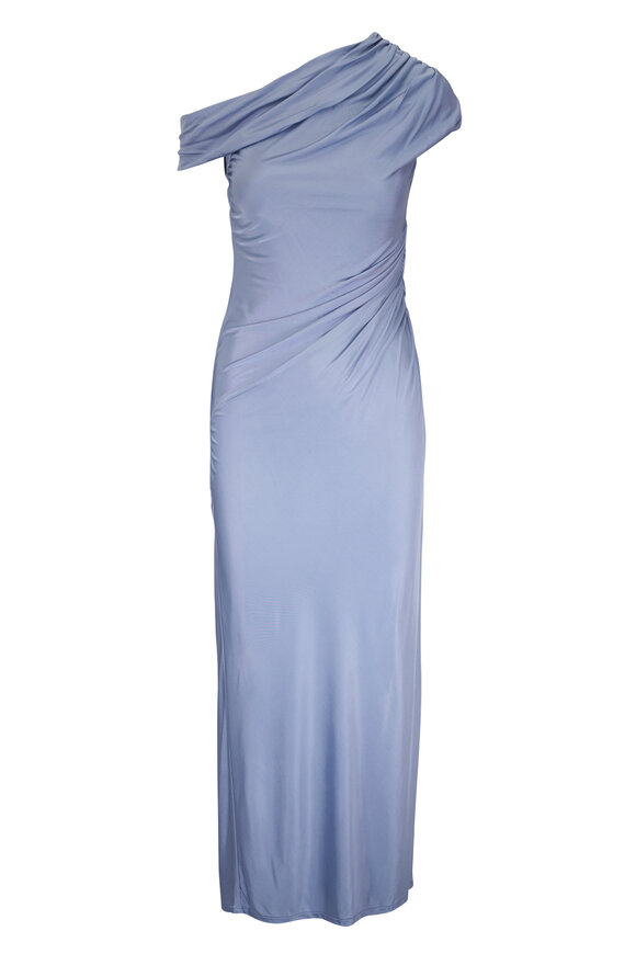 Galvan Light Blue Cascading Off-The-Shoulder Dress - view 1