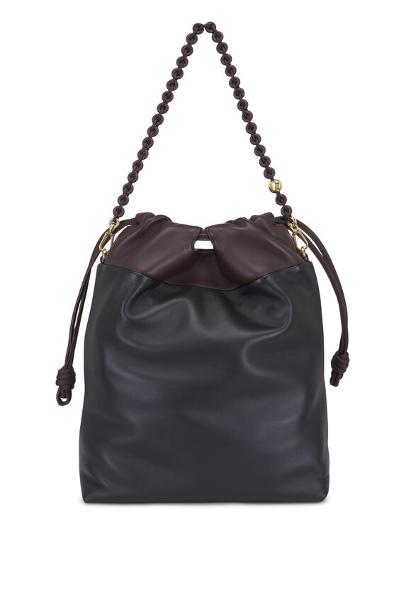Loewe Flamenco Black & Dark Brownie Leather Tote - view 2