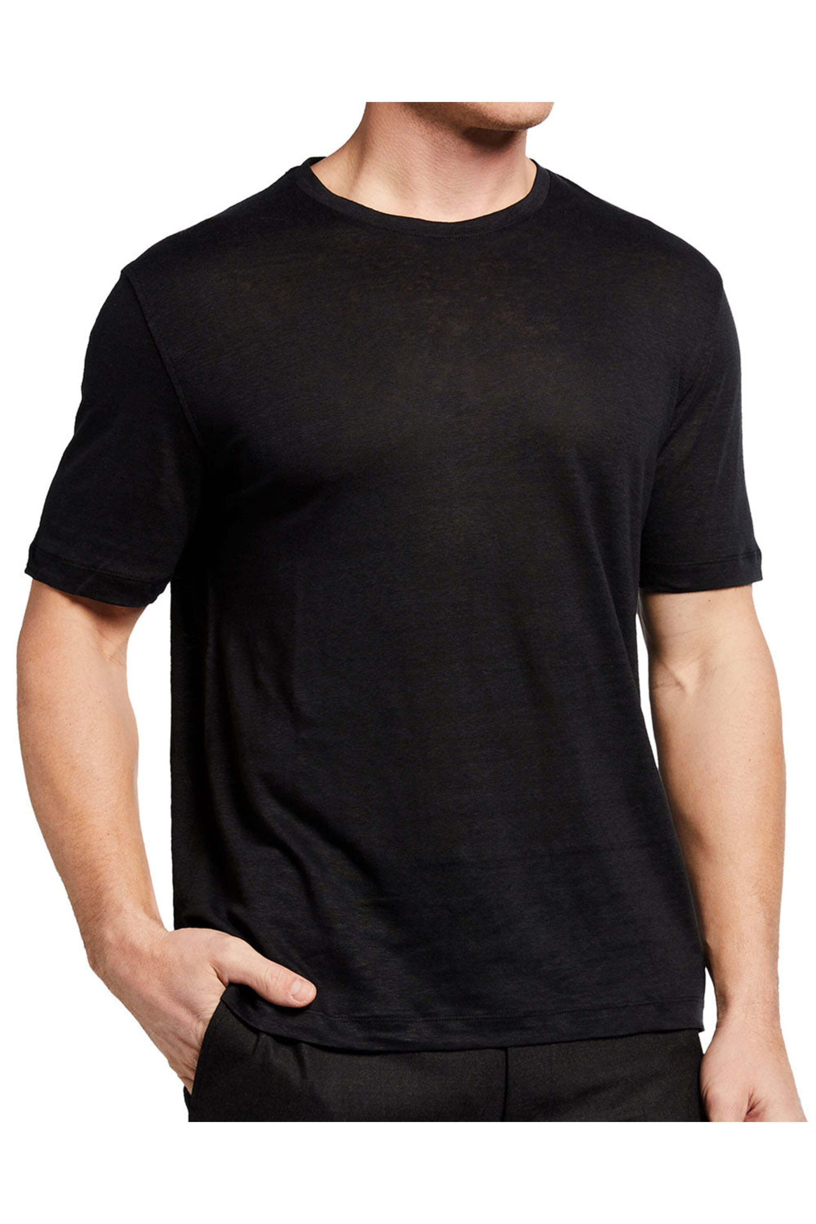 Tシャツ・カットソー ERMENEGILDO ZEGNA Men Hoodies N6MGI1940 001 Black ZEGNA: cotton T-shirt with embroidered logo - Black | Zegna