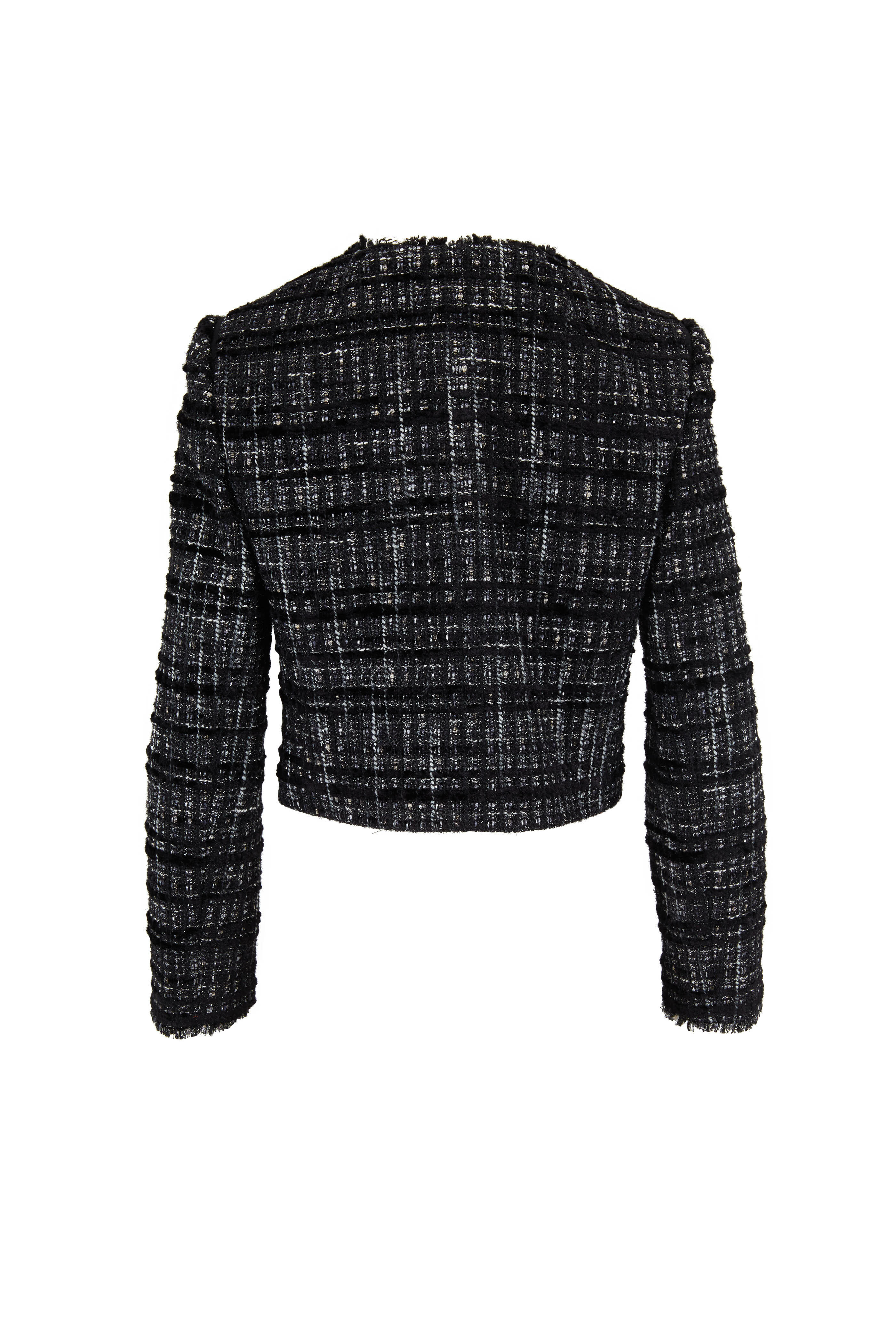 Paule Ka - Black Tweed & Lurex Cropped Jacket | Mitchell Stores