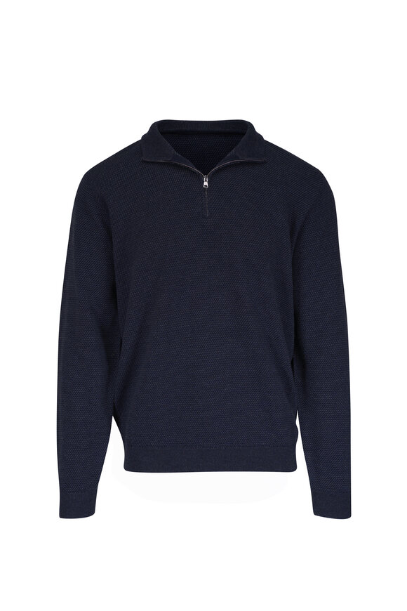 Peter Millar - Barchetta Navy Quarter Zip Pullover