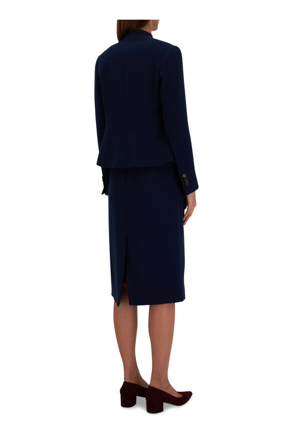 Kiton - Navy Blue Crepe Sheath Dress 