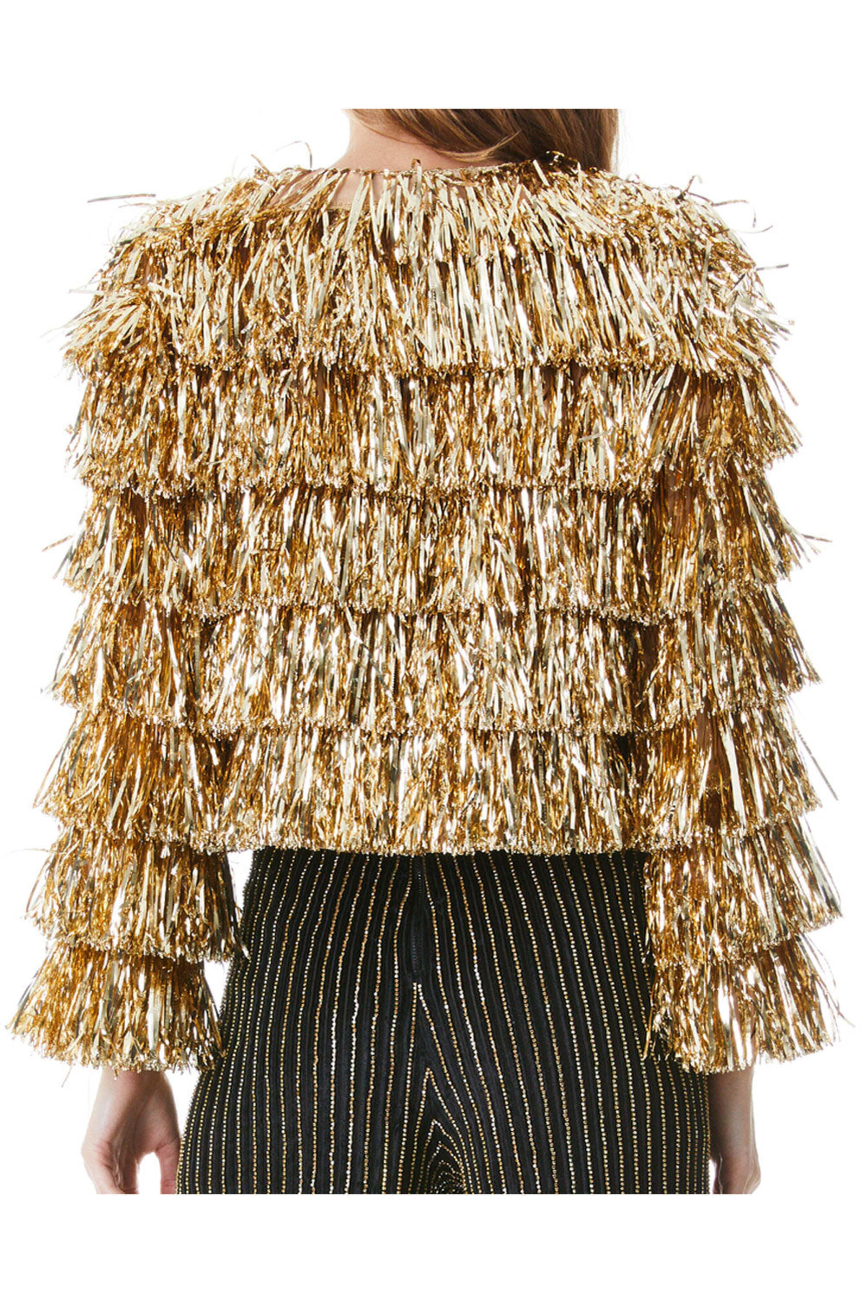 Alice & Olivia - Gold Fringe Tinsel Jacket