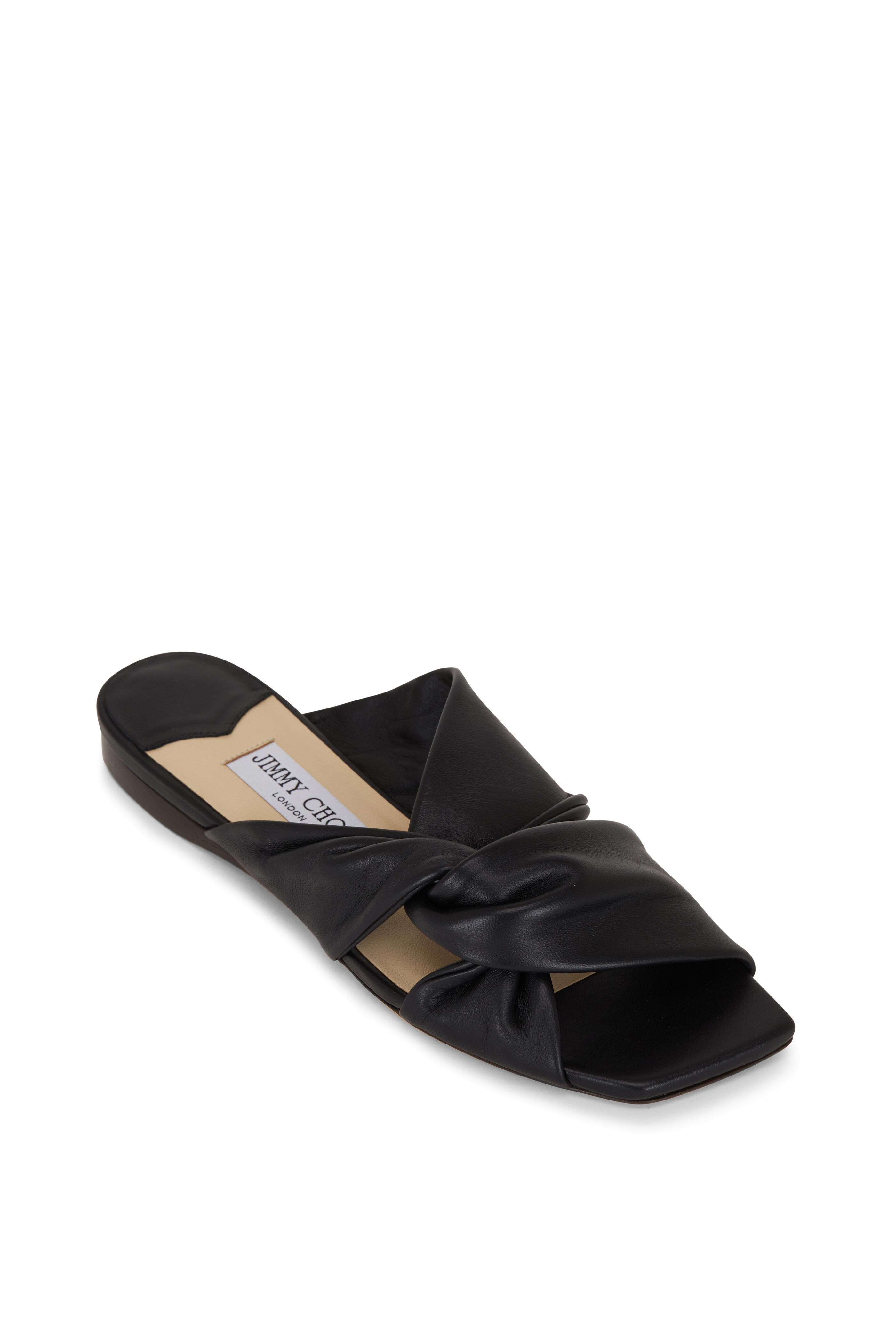 Jimmy Choo - Narisa Black Napa Leather Flat Slide