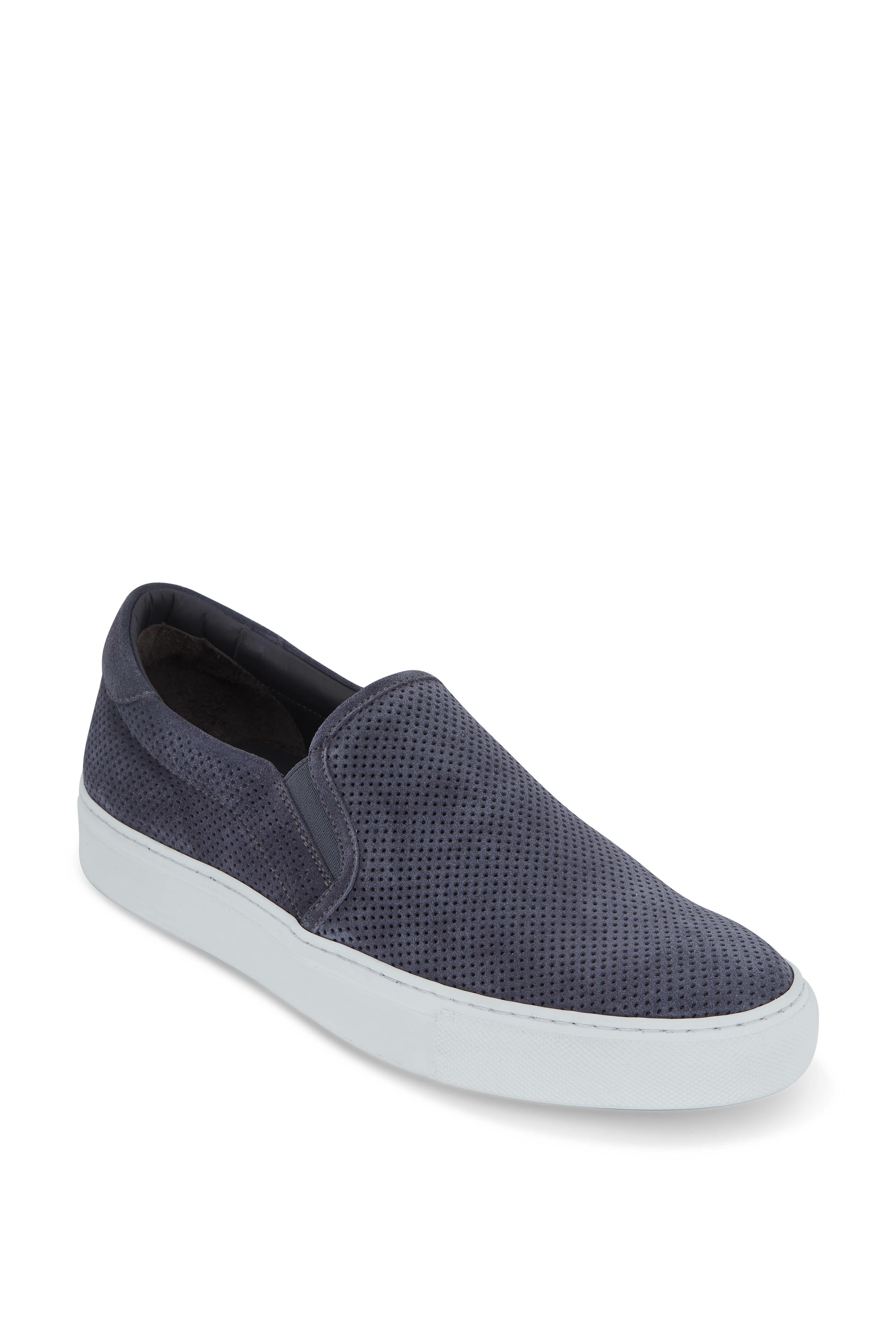 To Boot New York - Racer Gray Perforated Suede Slip-On Sneaker