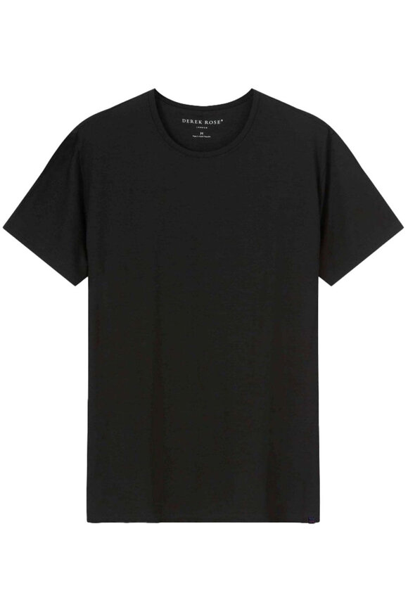 Derek Rose Black Short Sleeve Crewneck T-Shirt