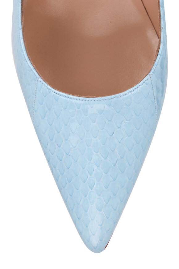 Manolo Blahnik - BB Light Blue Snakeskin Pump, 70mm