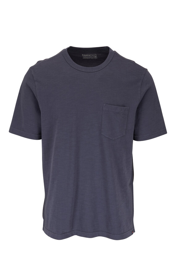 Faherty Brand Navy Sunwashed Pocket T-Shirt