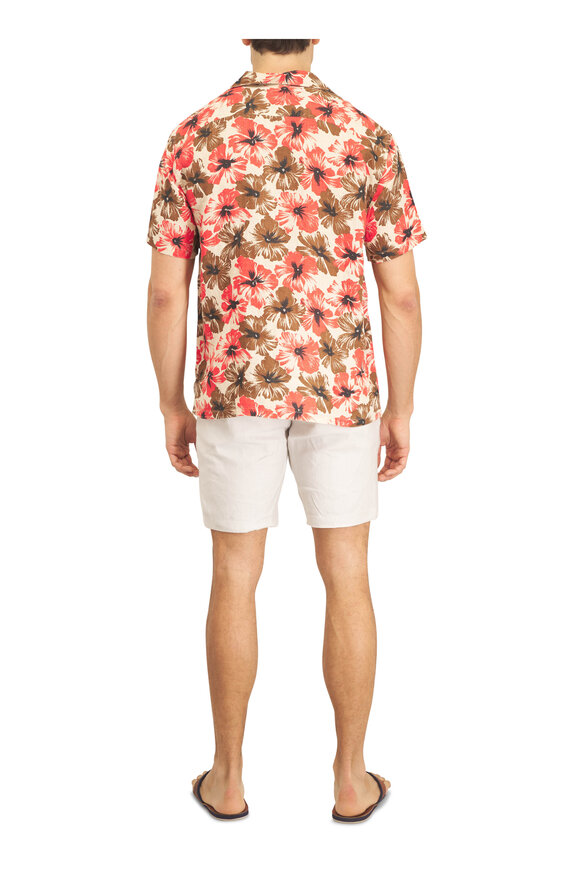 Faherty Brand Linen Floral Print Short Sleeve Shirt - view 4
