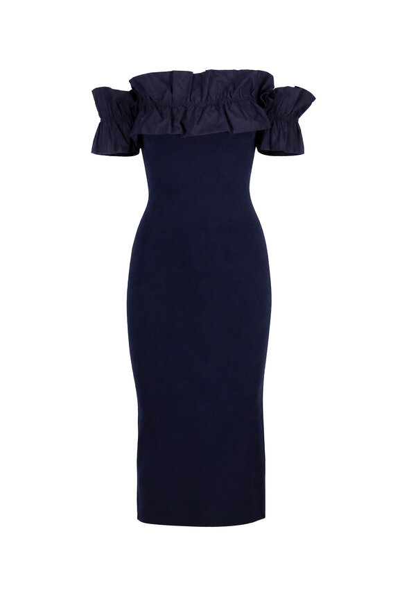 Essentiel Antwerp Joynomi Navy Blue Knit Midi Dress - view 1