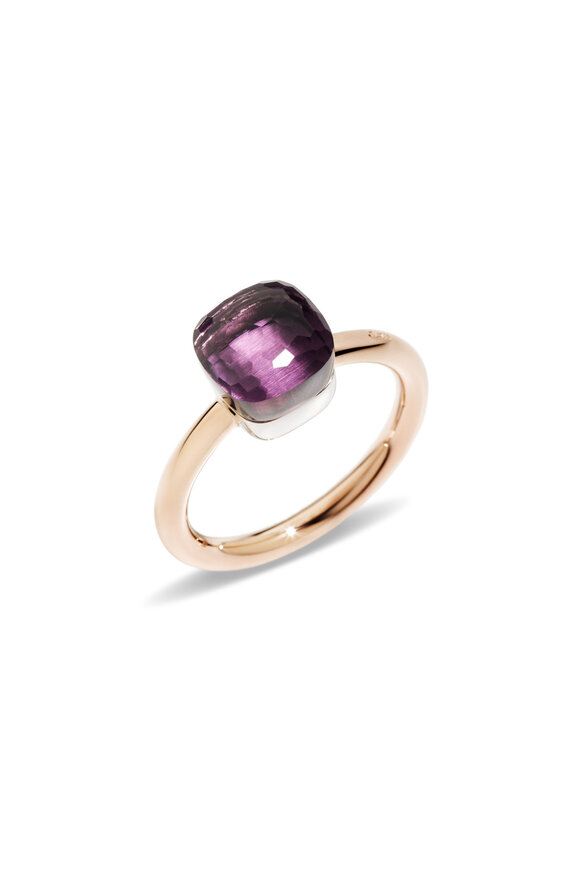 Pomellato 18k Rose Gold Nudo Petite Amethyst Ring - view 1