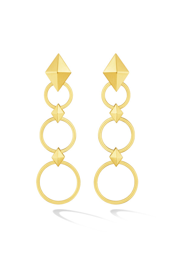 Cadar 18k Yellow Gold Long Python Drop Earring - view 1