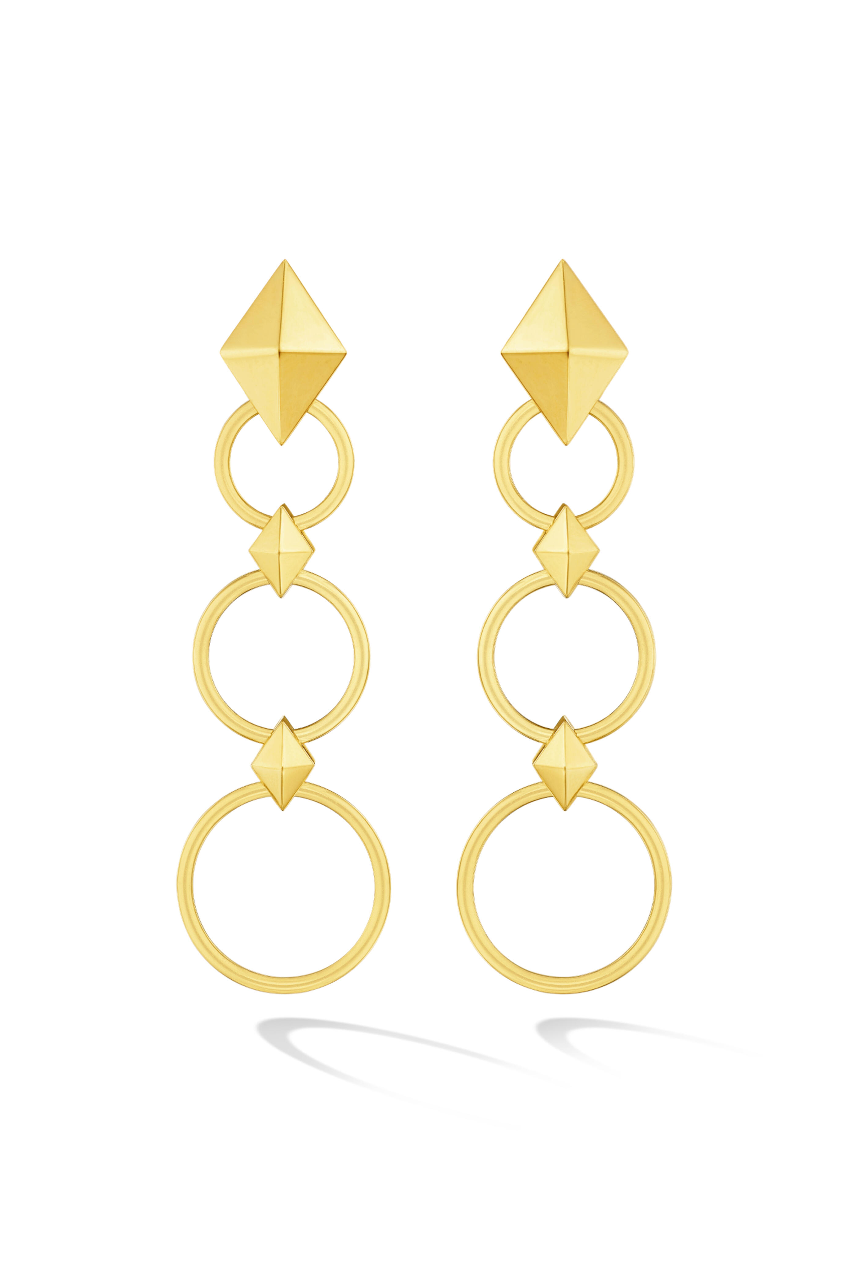 Cadar - 18k Yellow Gold Long Python Drop Earring - view 1
