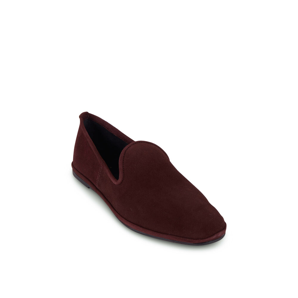 Aquatalia Maria Deep Wine Suede Flat Mitchell Stores