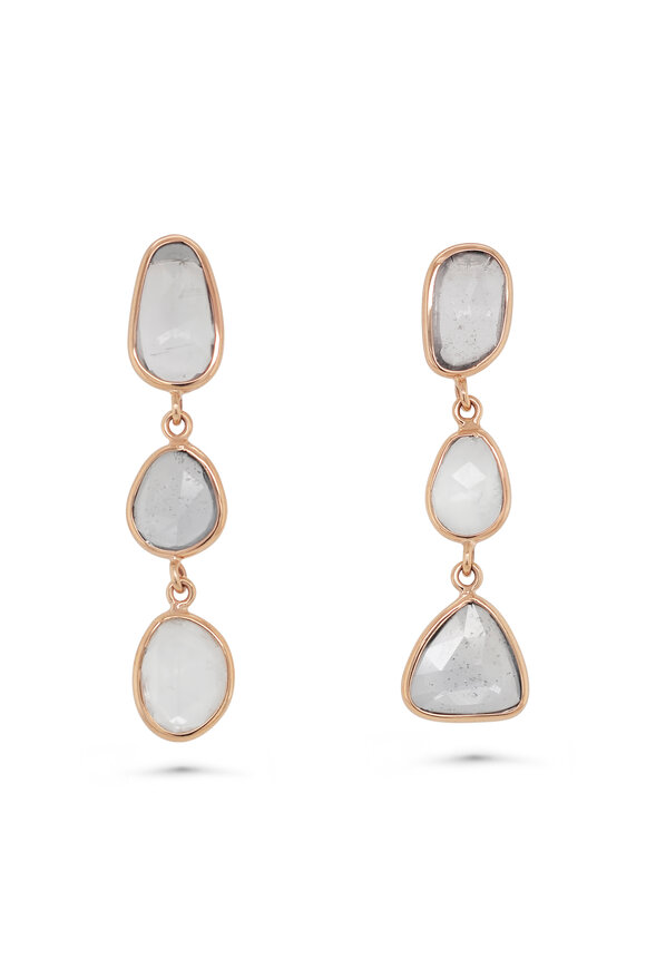 Kali Zoe 14k Yellow Gold Large Clear Sapphire Drop Earring