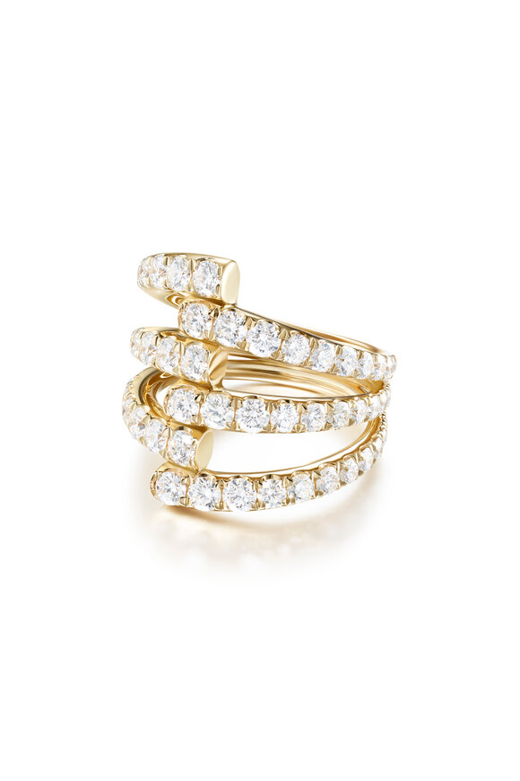 Melissa Kaye 18k Yellow Gold Lola Diamond Triple Ring