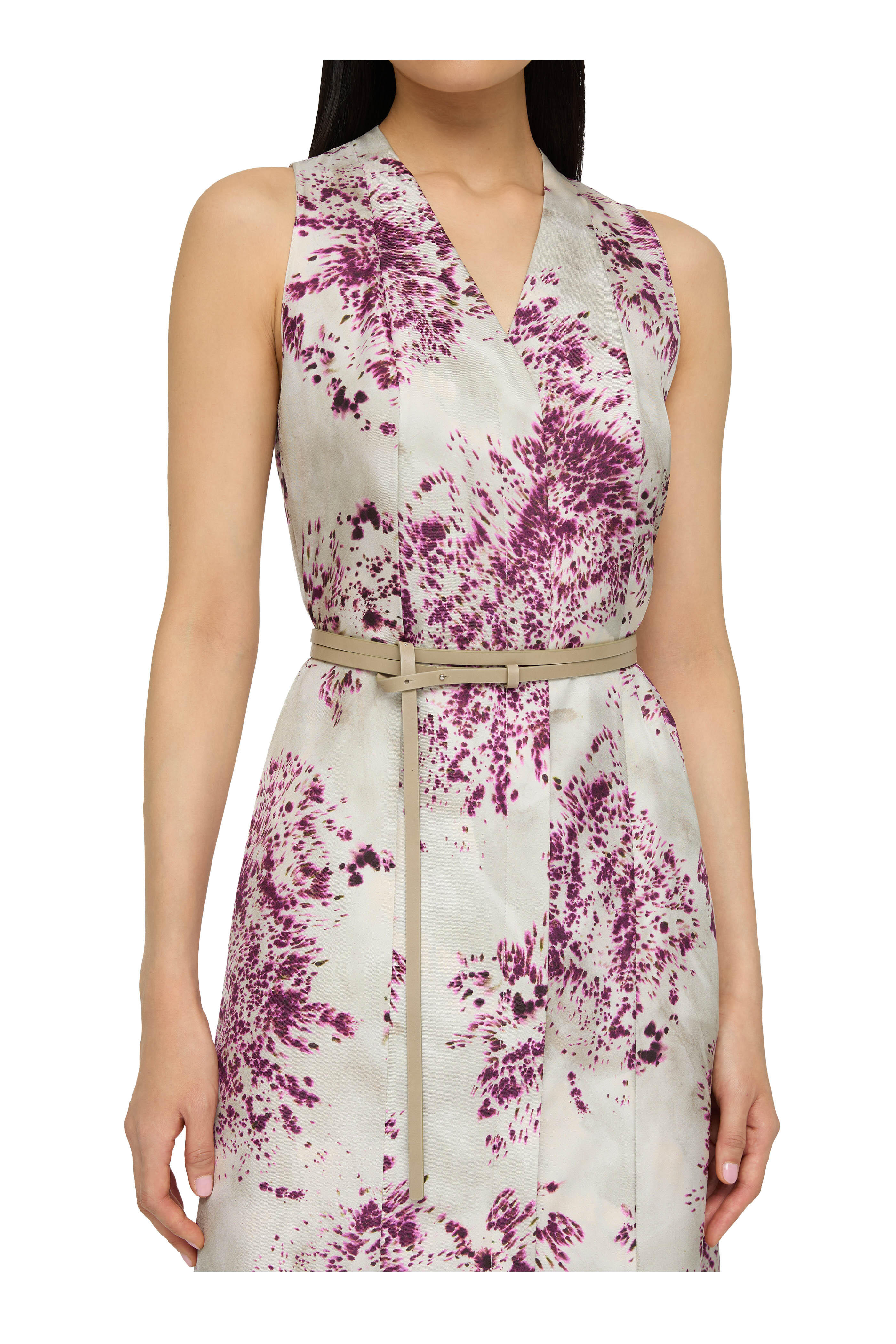 Lafayette 148 New York - Violet Spotted Glaze Print Silk Twill Dress