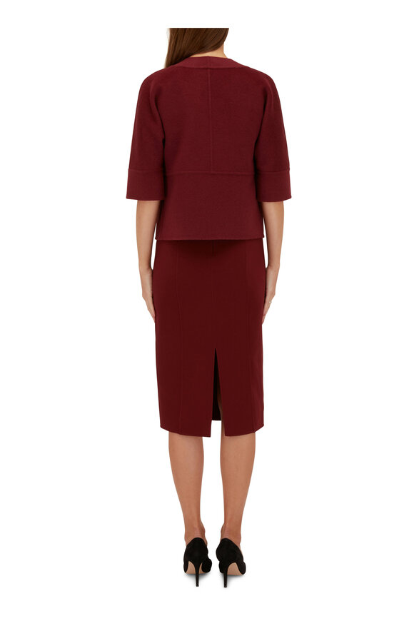 Michael Kors Collection - Cookie Burgundy CashGora Melton Jacket