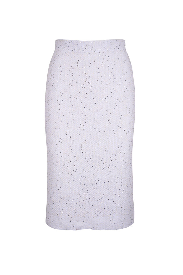 Chloé - Eden White Alpaca & Wool A-Line Midi Skirt