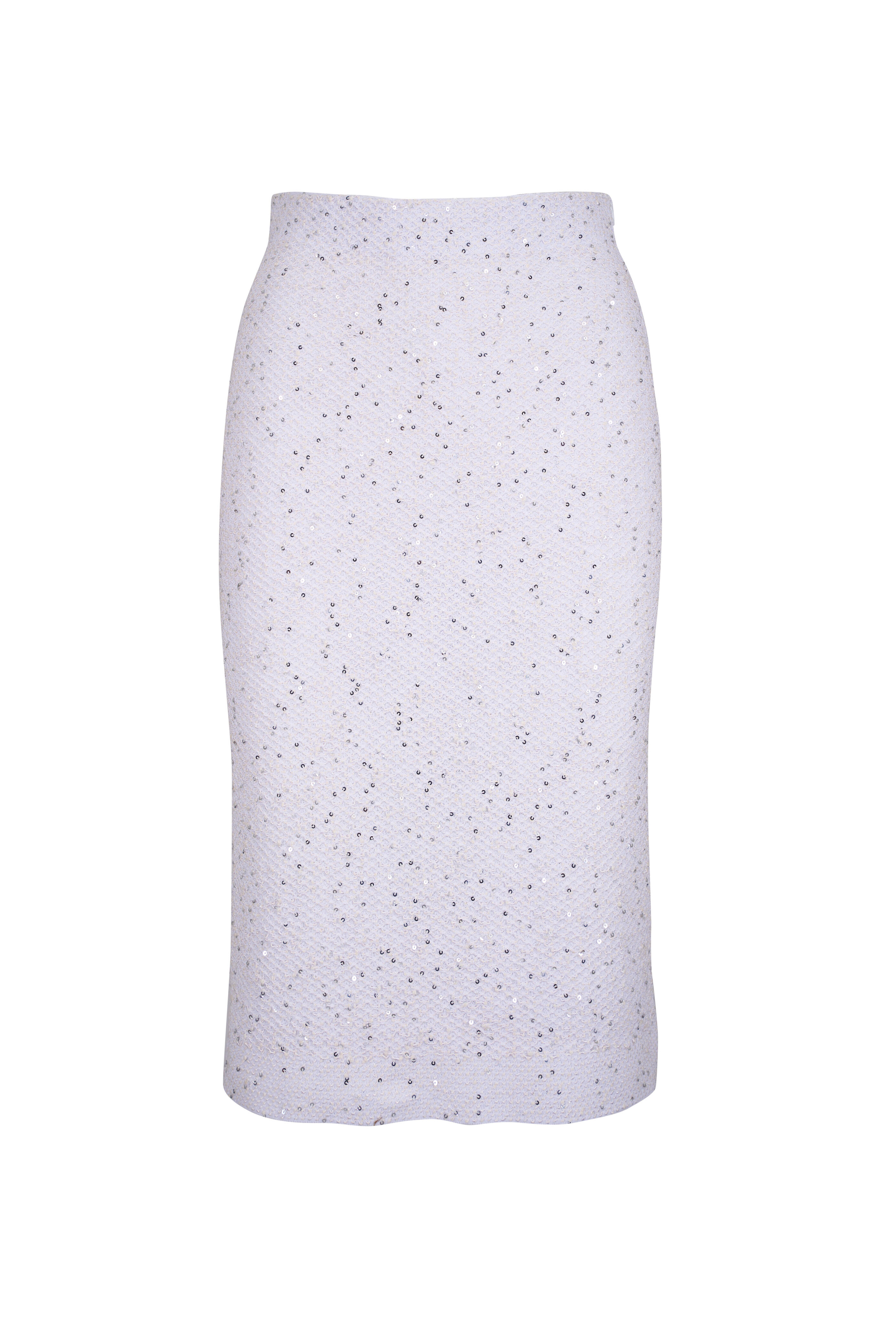 D.Exterior - Trame Cristalli Ivory Sequin Skirt