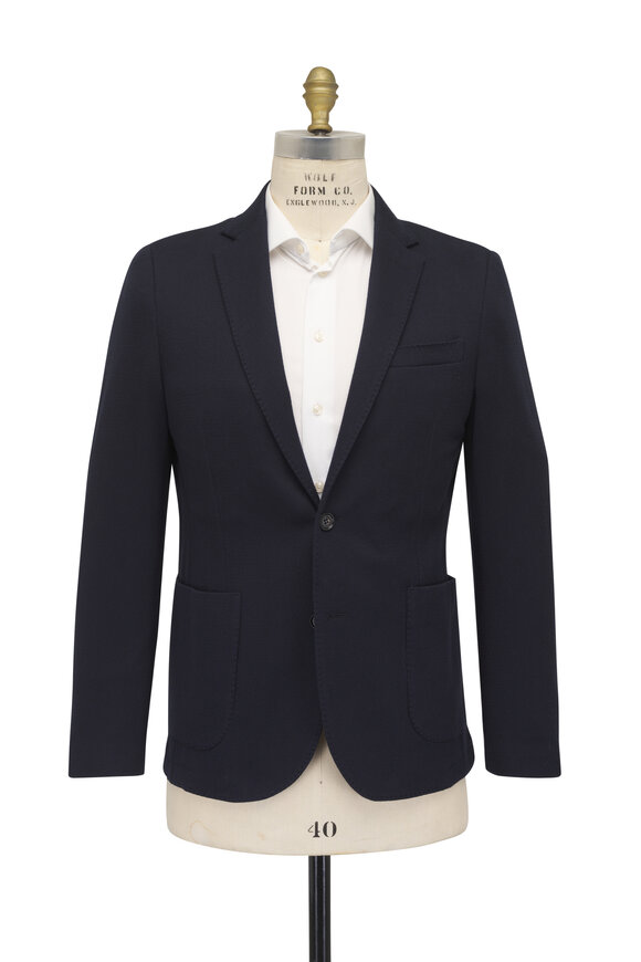 Maurizio Baldassari Navy Blue Travel Blazer - view 3