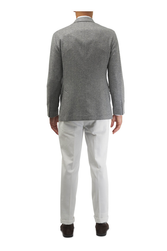 Brunello Cucinelli - White Cotton Flat Front Pant 