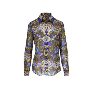 Etro - Camicia Sciancrata Floral Print Button Down Blouse