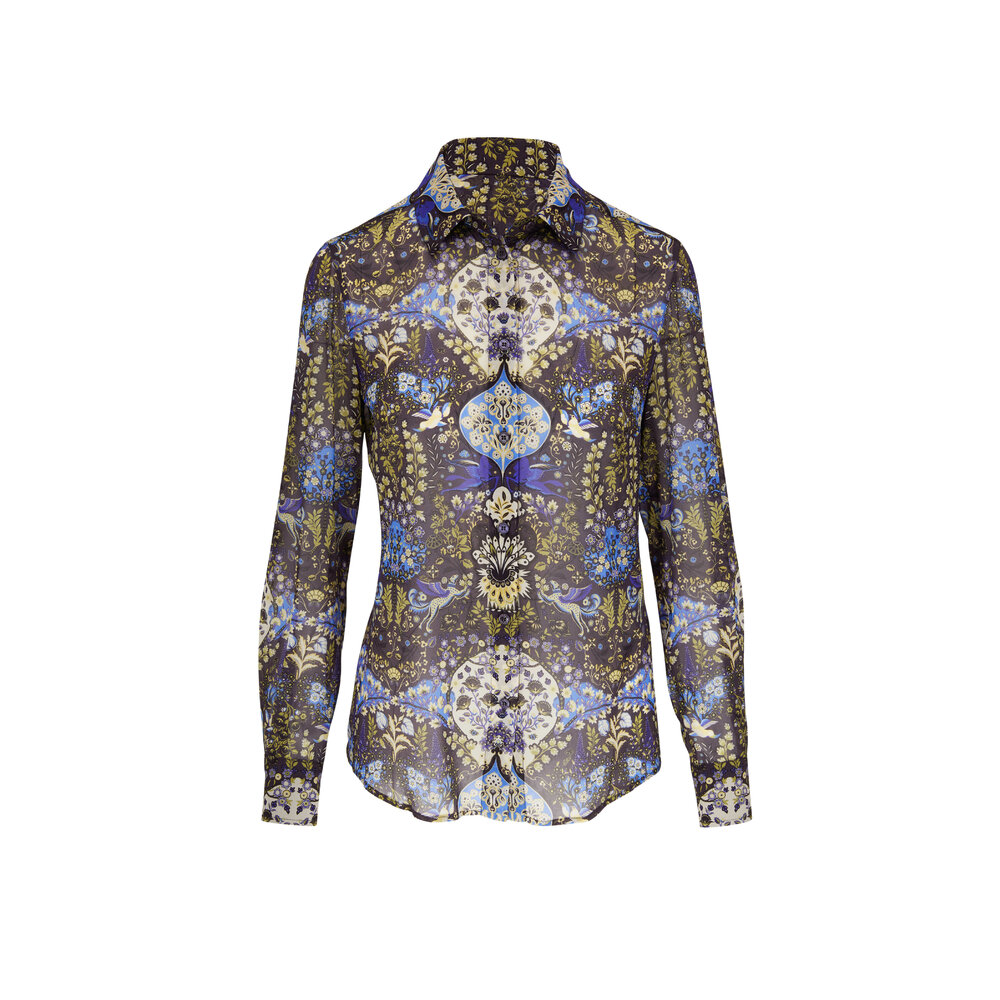 Etro - Camicia Sciancrata Floral Print Button Down Blouse