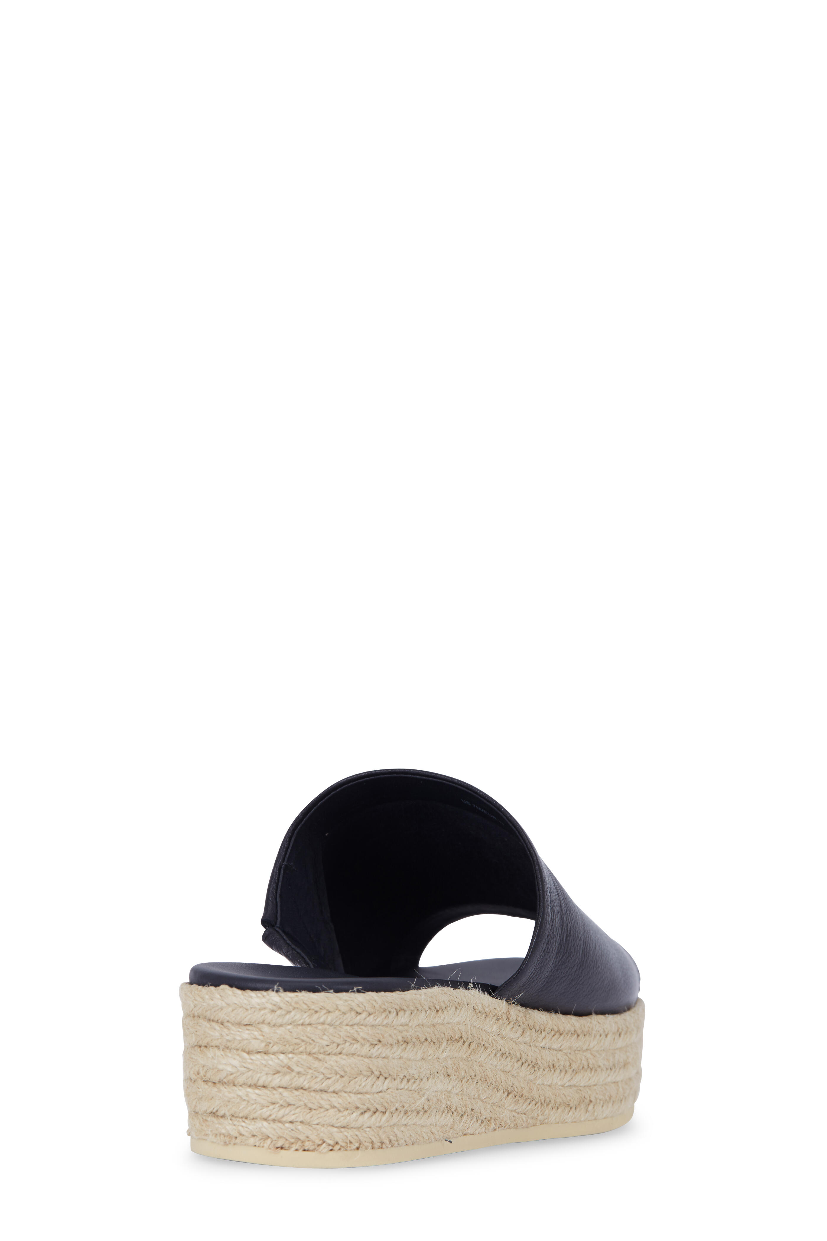 Vince - Solona Black Leather Espadrille Flatform, 35mm