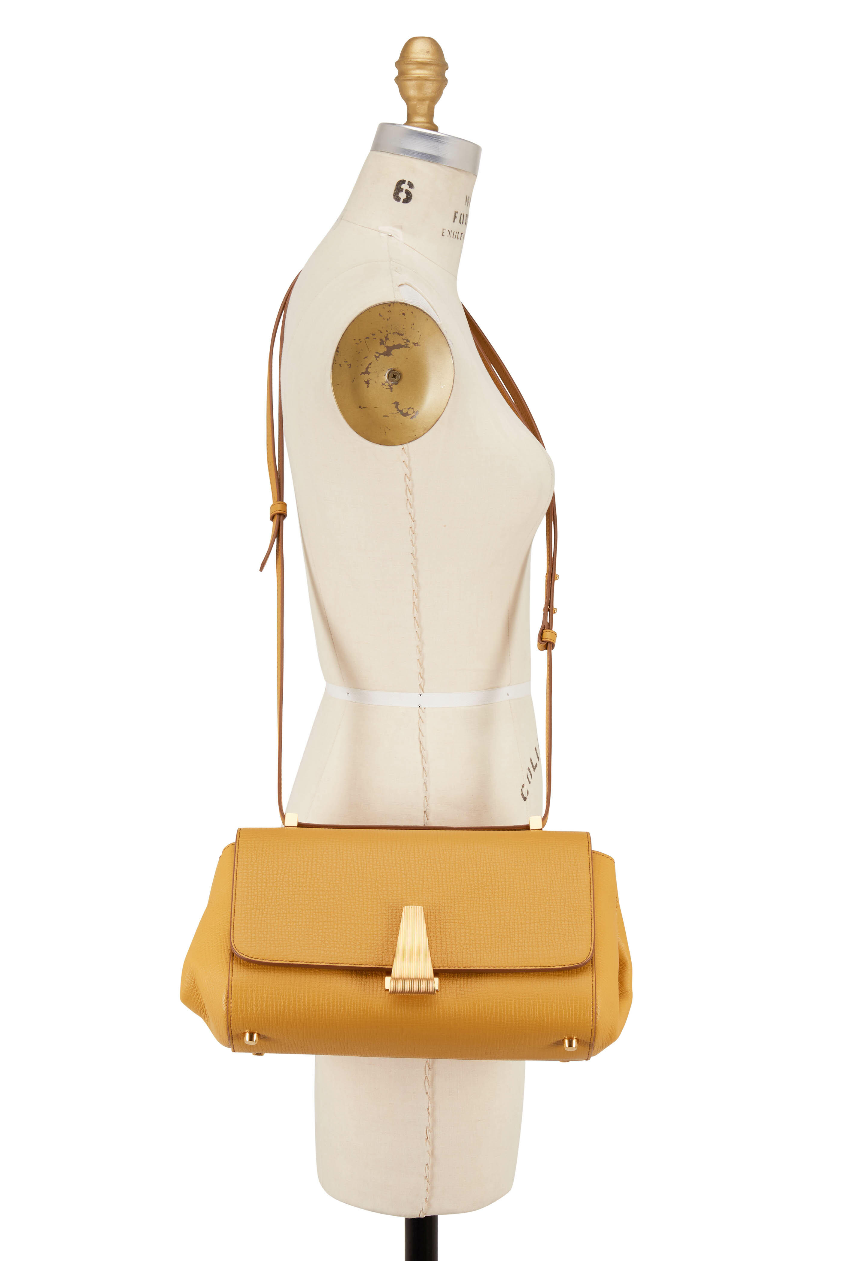 Bottega Veneta BV Angle Deep Yellow Front Flap Bag