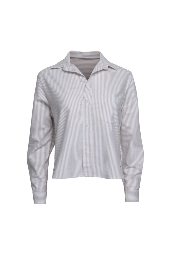Frank & Eileen Silvio Tan Stripe Button Up Shirt