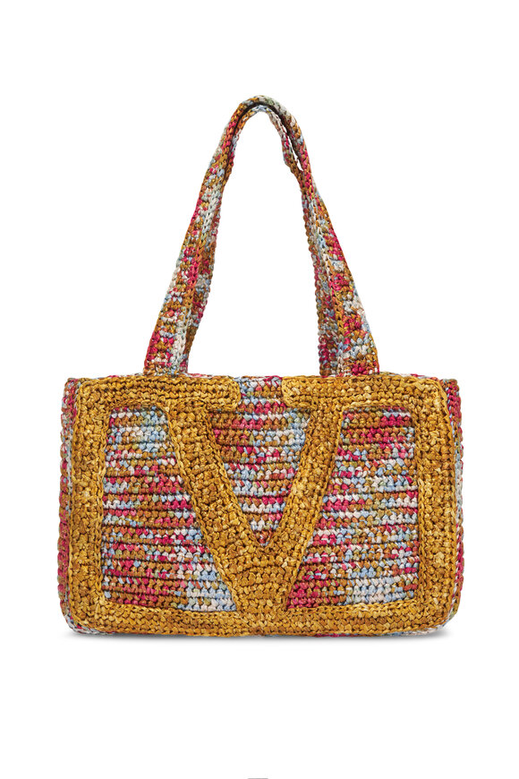 Valentino Garavani Medium Viva Superstar Multi Raffia Shopping Tote