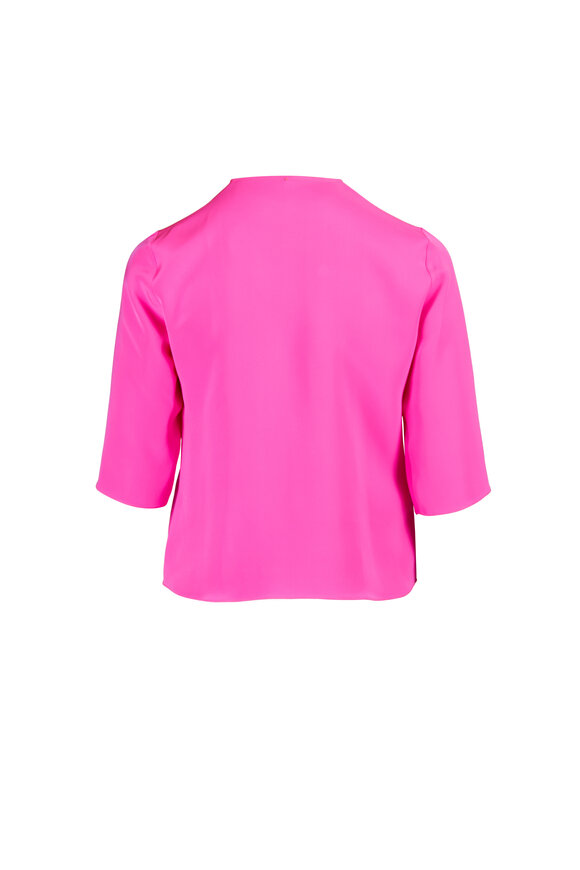 Peter Cohen Ethnic Hot Pink Silk Elbow Blouse - view 2
