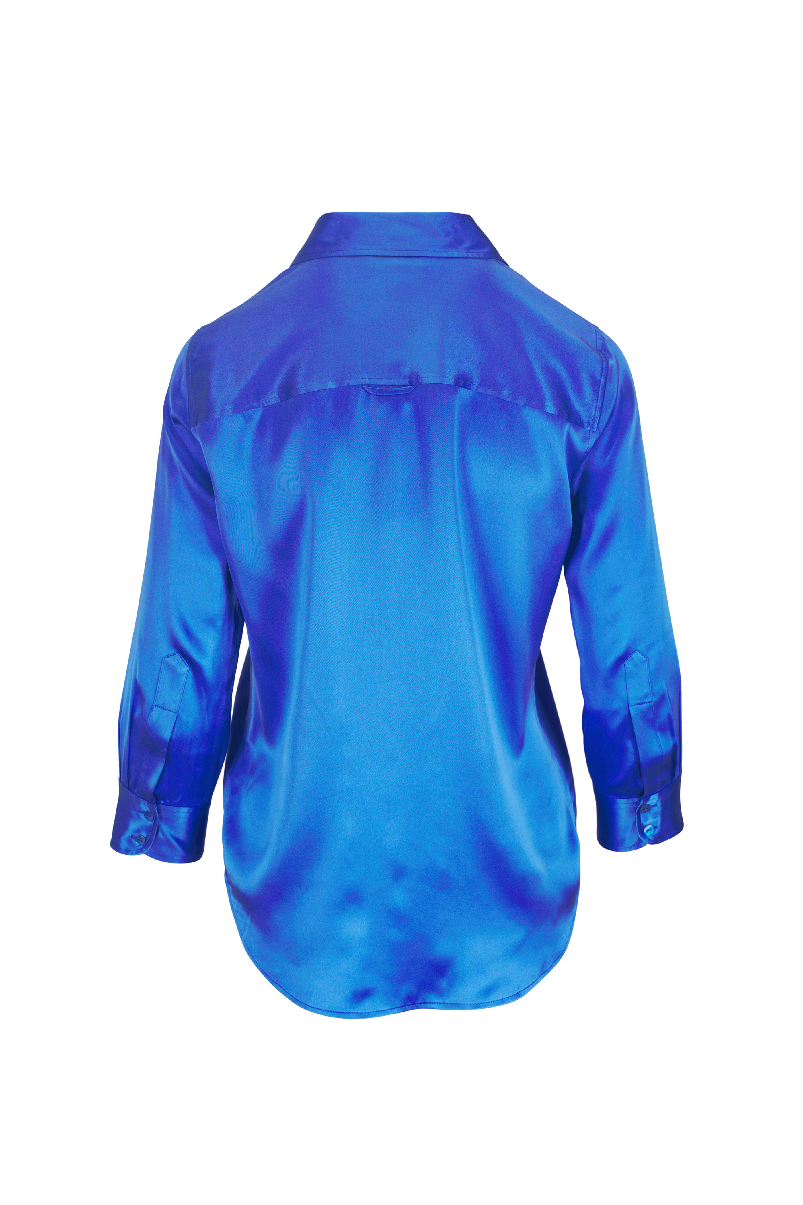L'Agence - Dani Blue Silk Blouse
