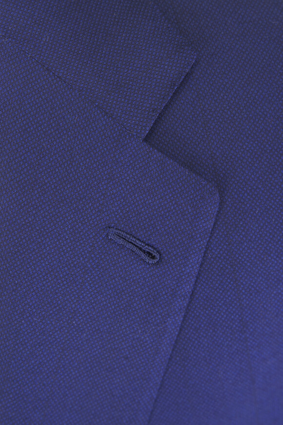 Kiton Solid Navy Blue Wool Suit - view 3