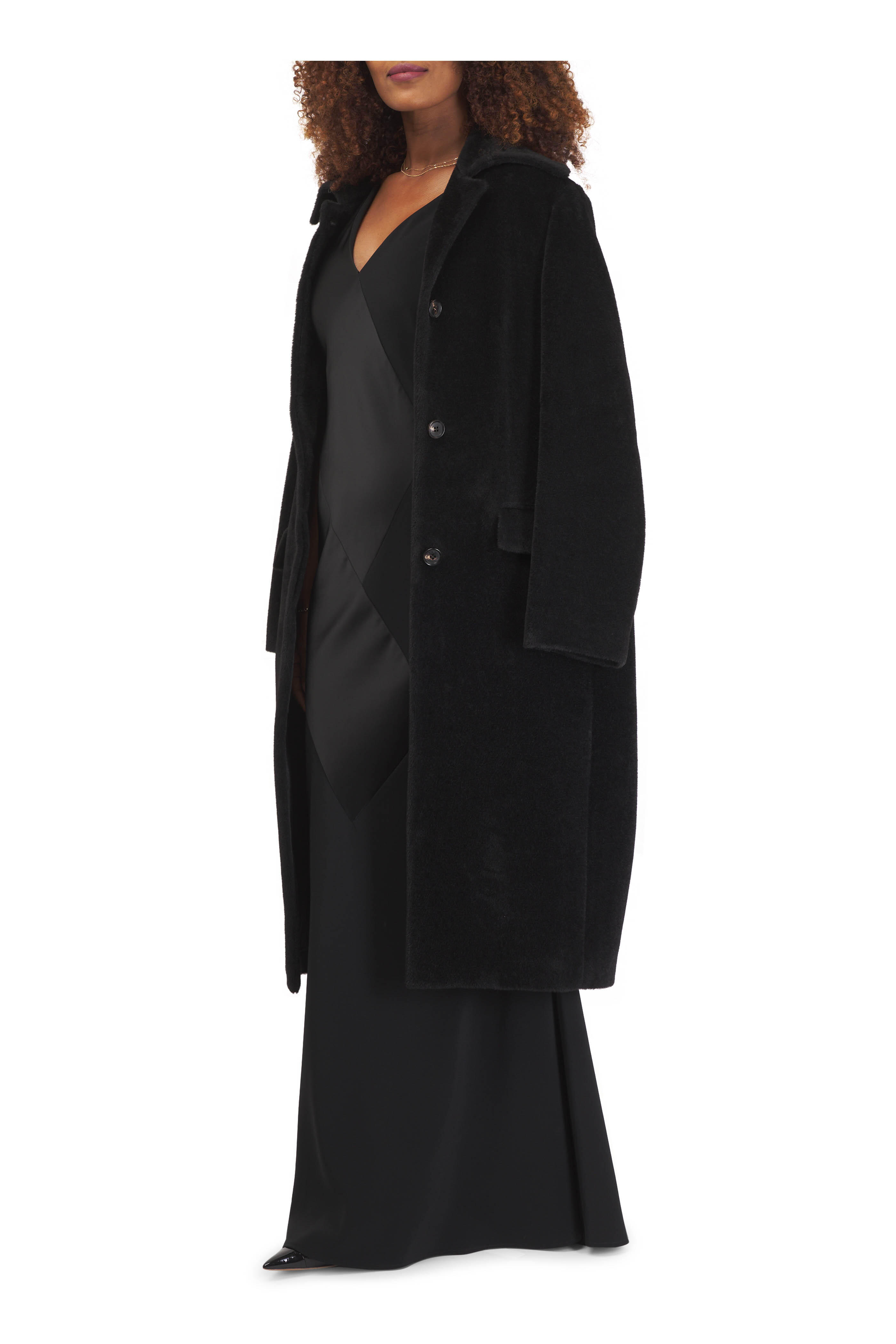 Kiton - Black Alpaca & Wool Long Coat