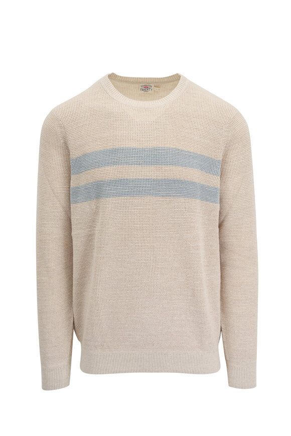 Faherty Brand Dune Surf Stripe Sunwashed Crewneck Sweater