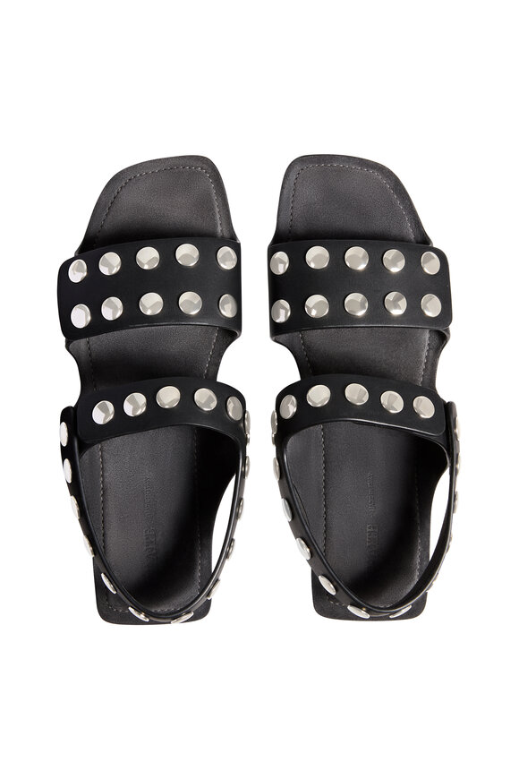 Khaite Boden Black Leather Studded Sandal - view 9