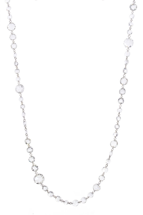 Sidney Garber 18k White Gold Round Cut Diamond Necklace
