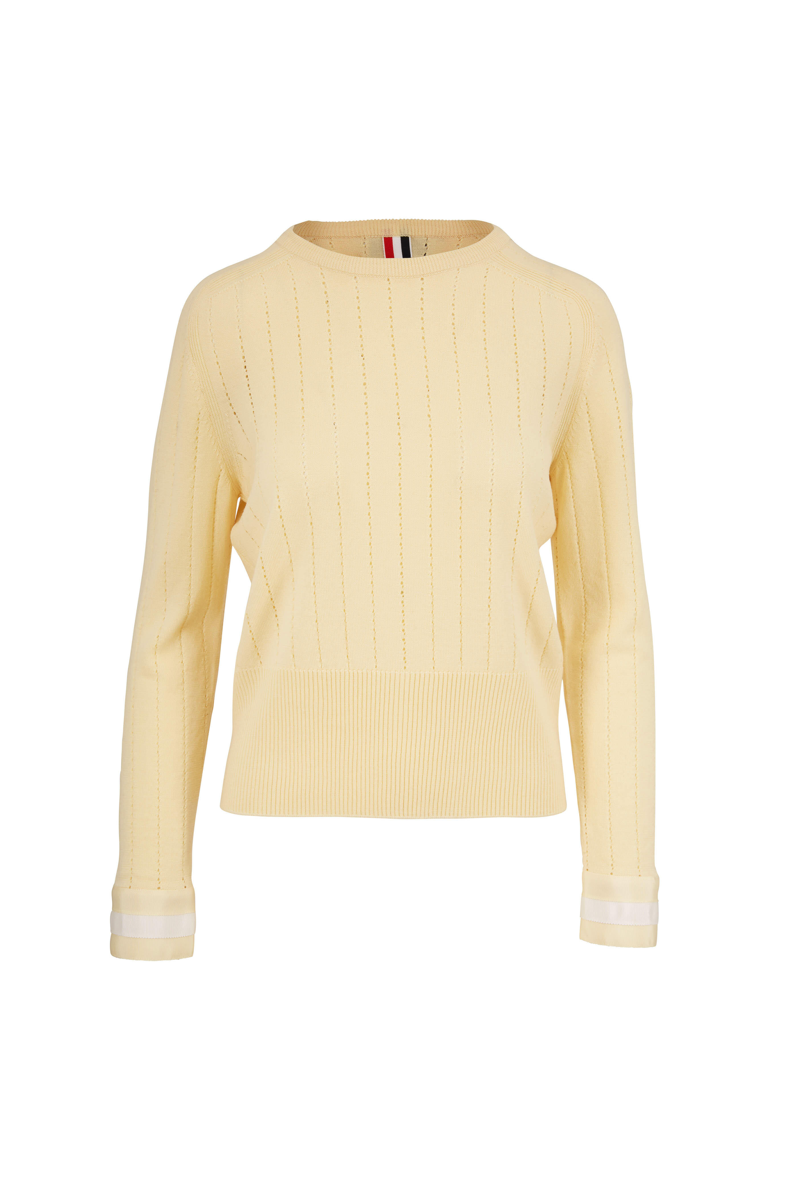 Thom Browne - Yellow Pointelle Stitch Wool Sweater