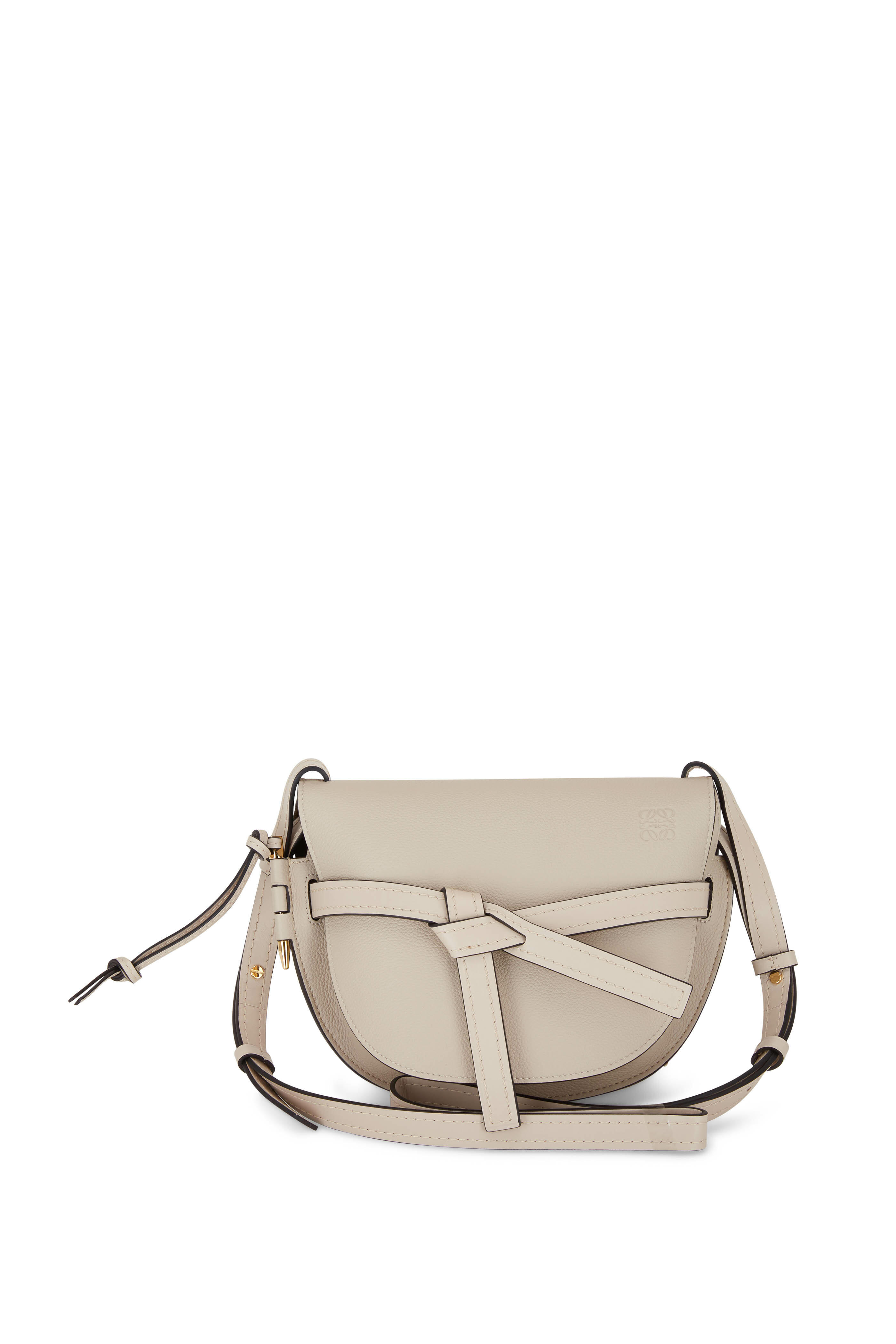 Loewe Gate Top Handle Mini Bag in Light Oat & Soft White
