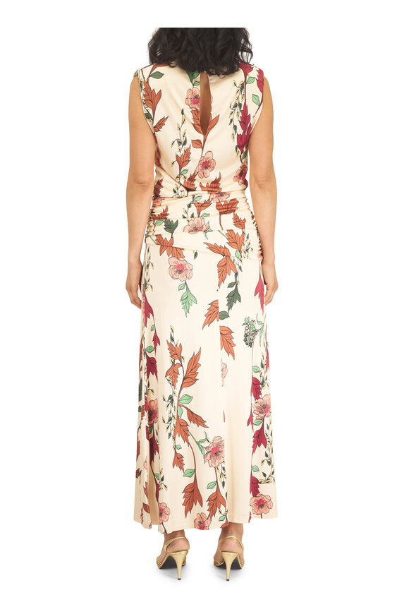 Johanna Ortiz Hibiscus Compass Ecru Midi Dress - view 4