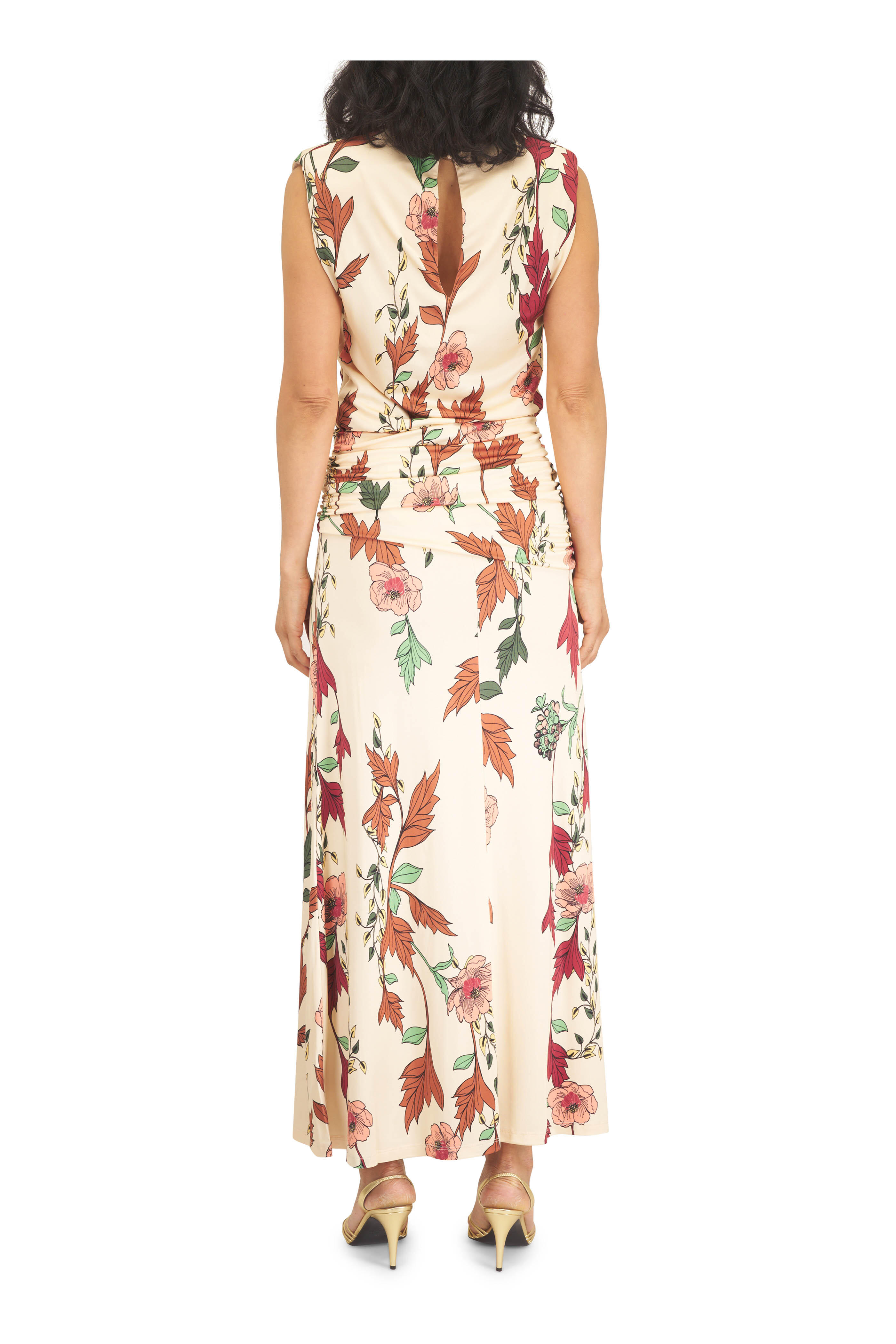Johanna Ortiz - Hibiscus Compass Ecru Midi Dress - view 3