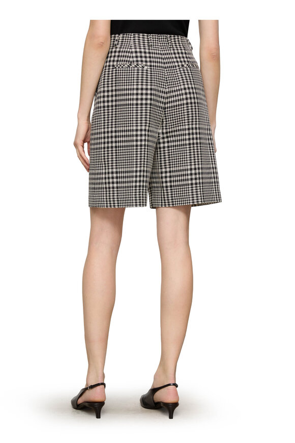 Lafayette 148 New York Clark Black & White Plaid Wide Leg Shorts - view 3